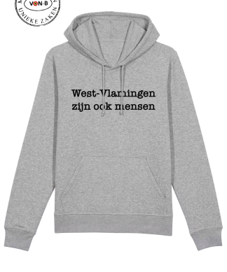 Hoodie unisex - Heather grey - West-vlamingen zijn ook mensen