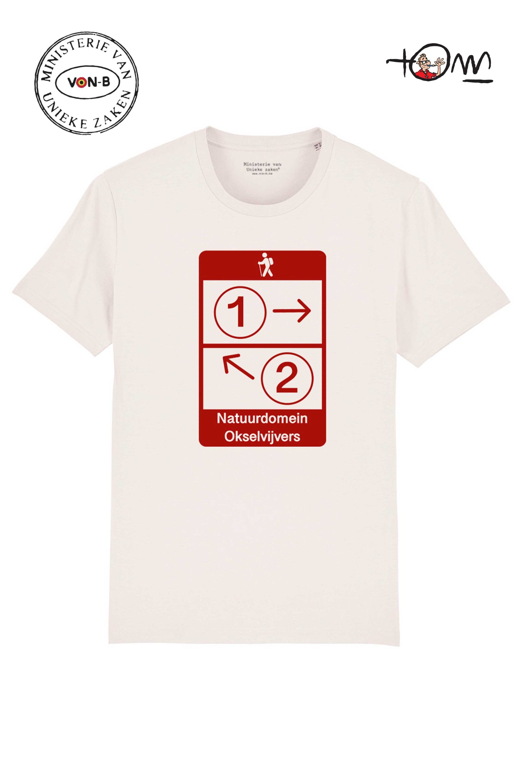 T-shirt unisex - Vintage white - Okselvijvers by Tom Cartoon