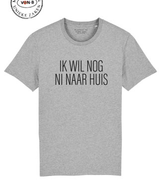 T-shirt unisex - Heather grey - Ik wil nog ni naar huis