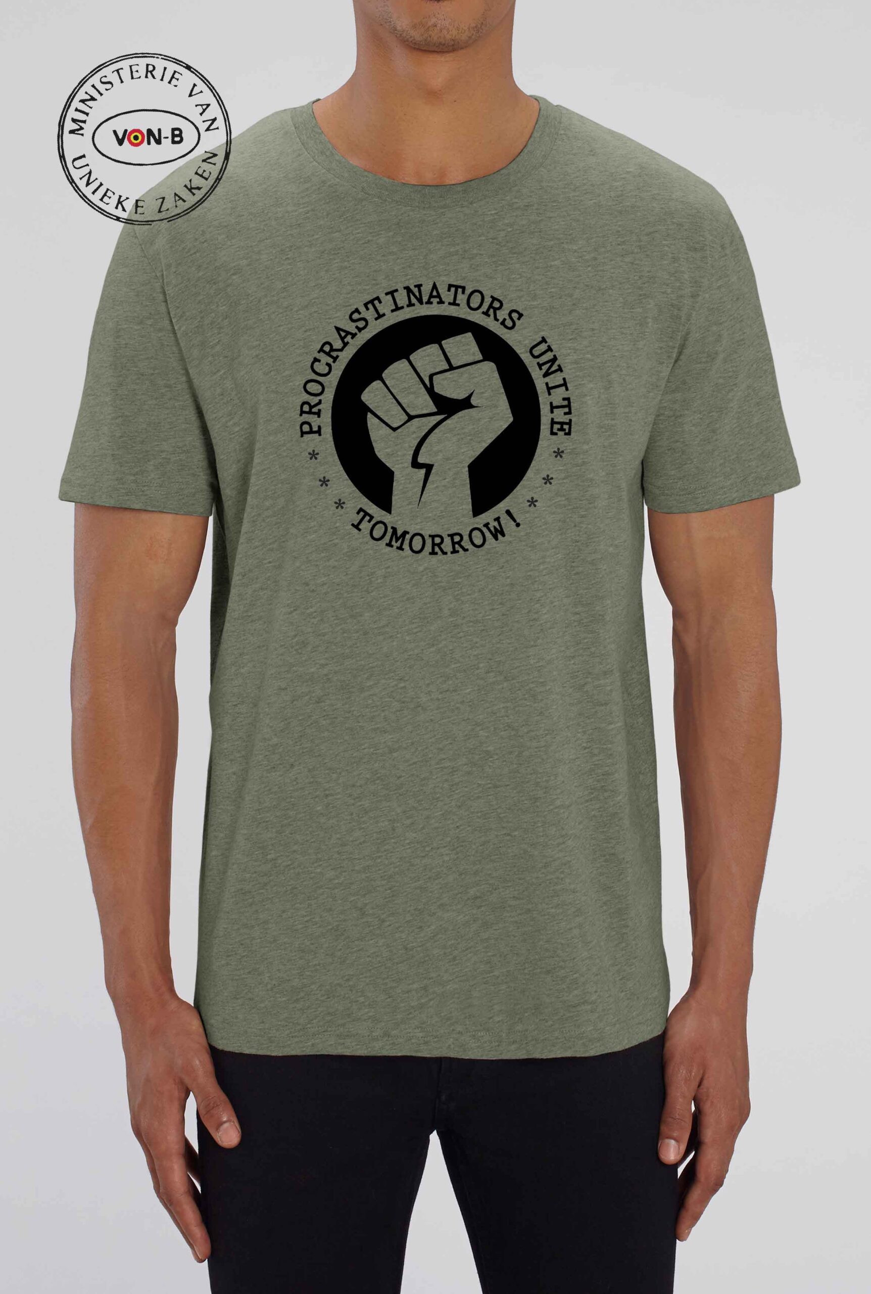 T-shirt unisex - Heather Kaki - Procrastinators - Afbeelding 2