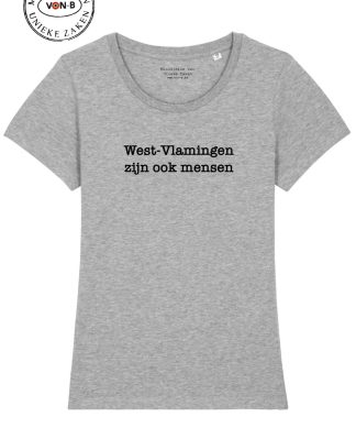 T-shirt vrouw - Heather grey - West-Vlamingen zijn ook mensen