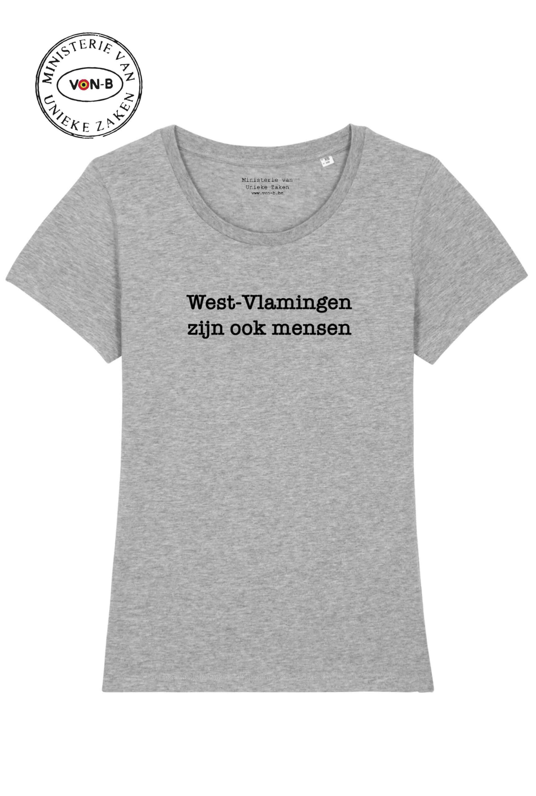 T-shirt vrouw - Heather grey - West-Vlamingen zijn ook mensen