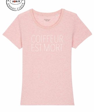 T-shirt vrouw - Heather Pink - Coiffeur est mort
