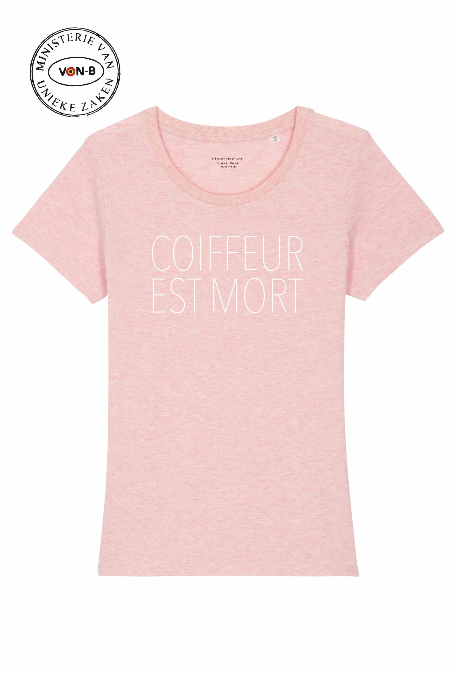 T-shirt vrouw - Heather Pink - Coiffeur est mort
