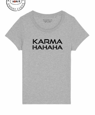 T-shirt vrouw - Heather grey - Karma hahaha