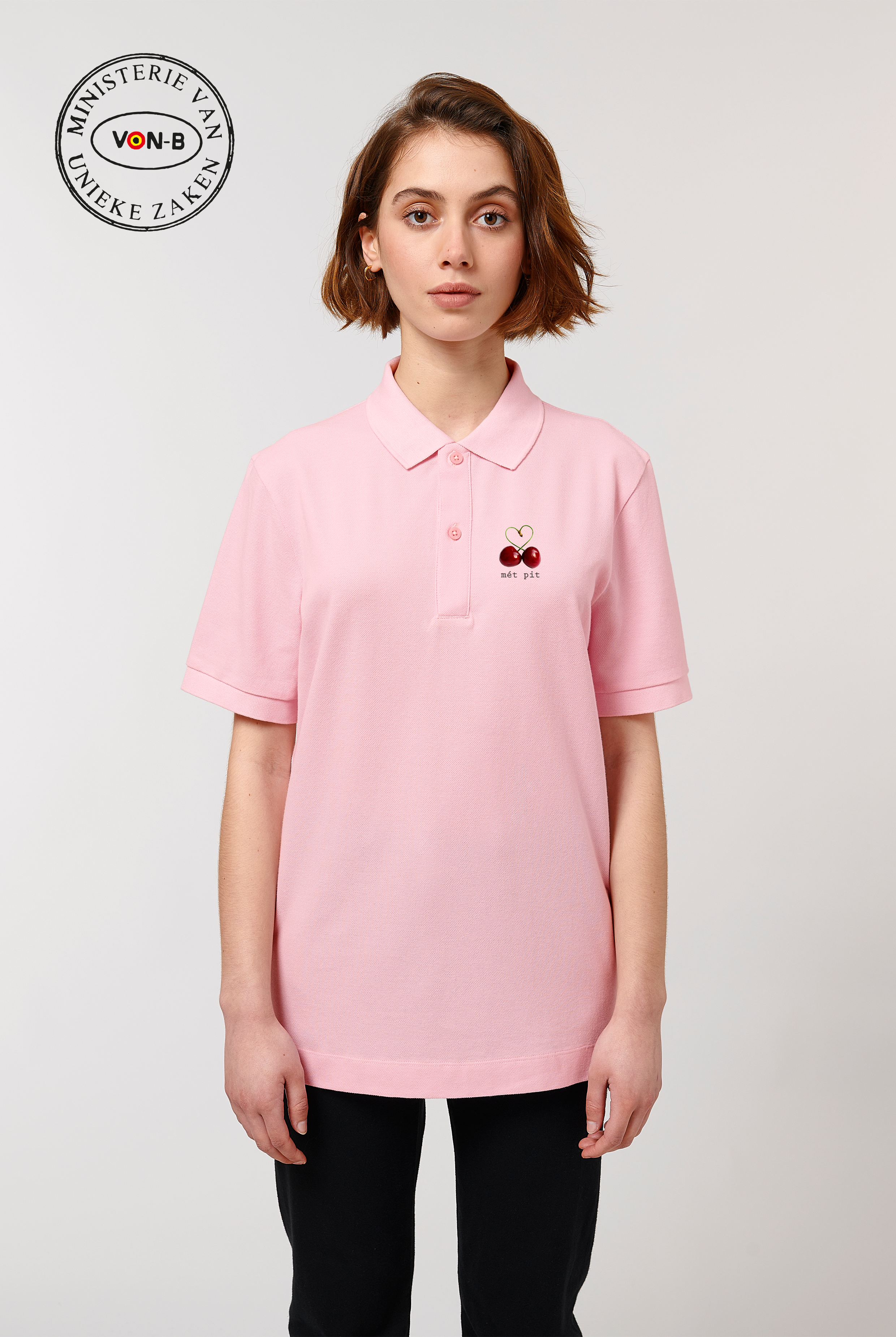 Polo vrouw - Cotton pink - Mét pit - Afbeelding 2