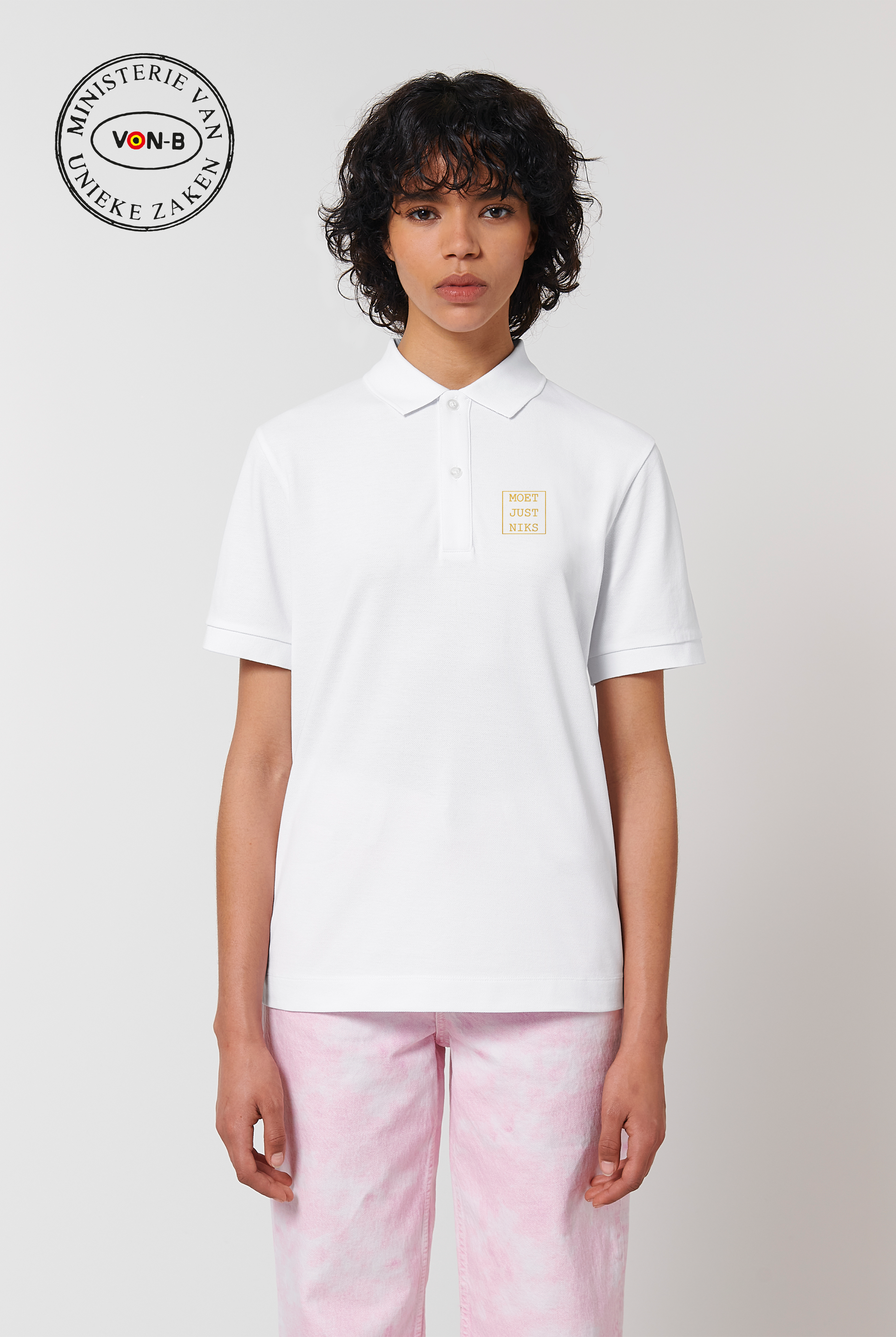 Polo vrouw - Wit - Moet just niks - Afbeelding 3