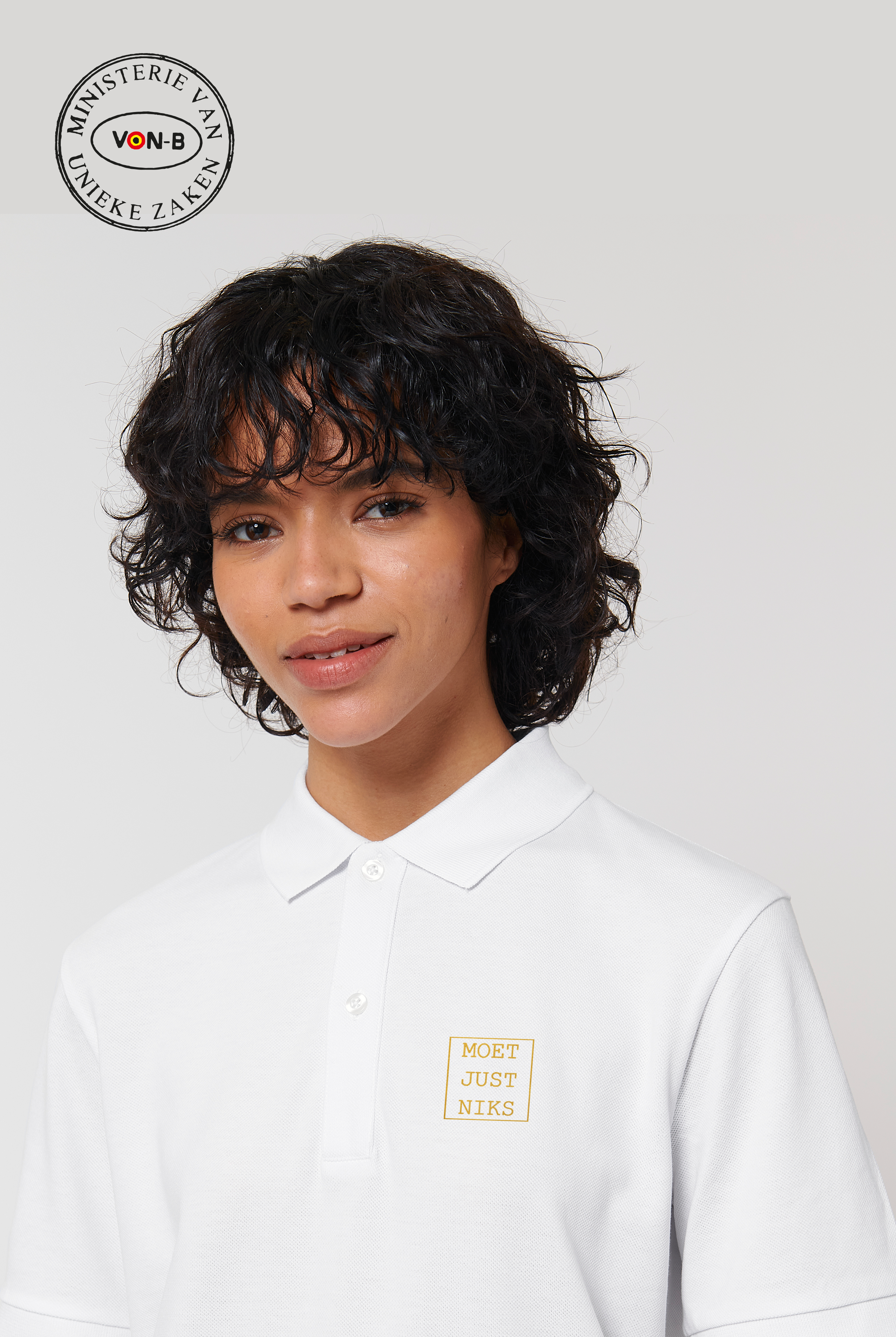 Polo vrouw - Wit - Moet just niks - Afbeelding 2