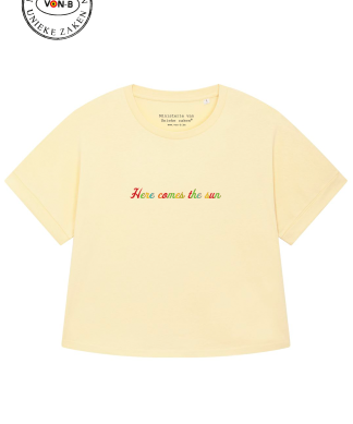 T-shirt vrouw - Relaxed fit - Butter - Here comes the sun