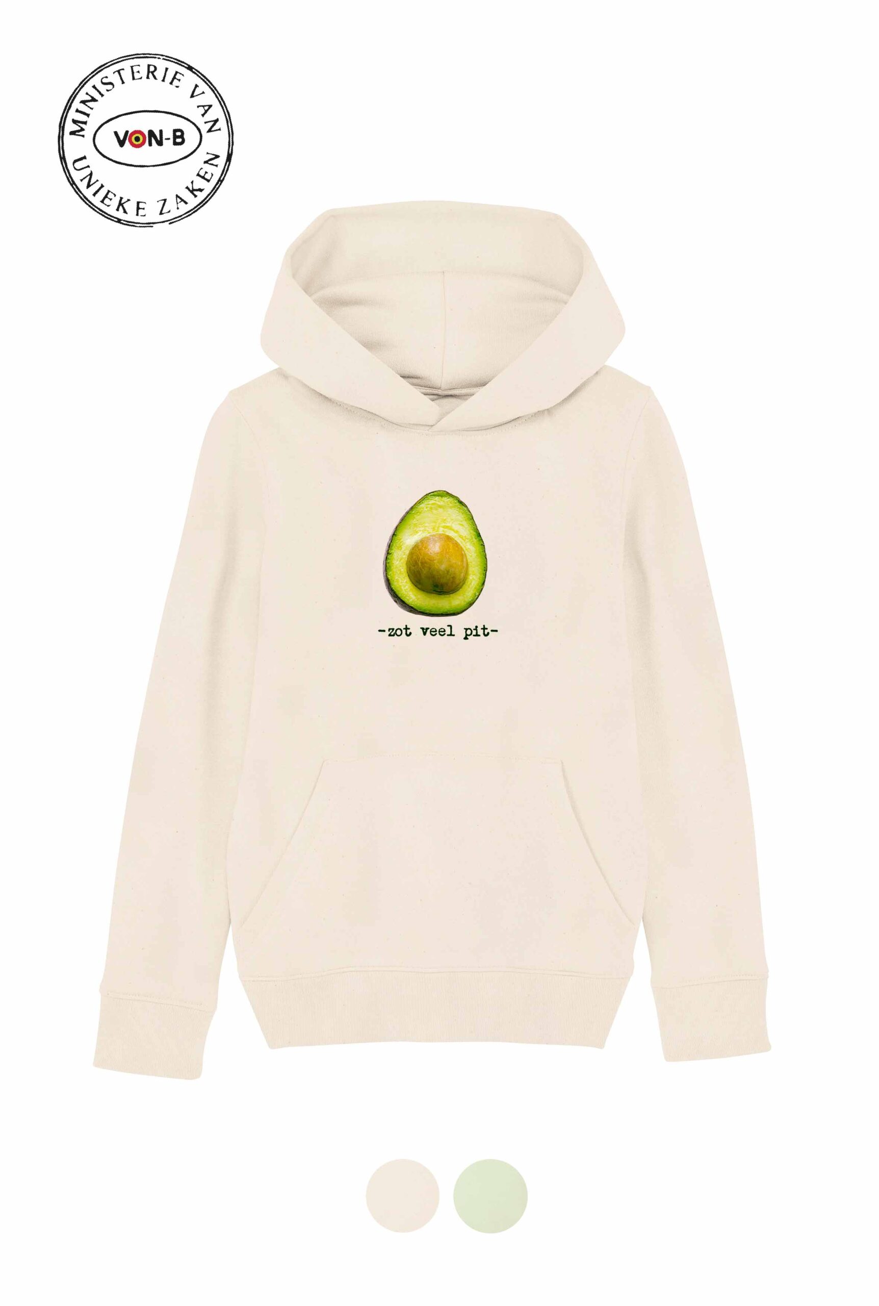 Hoodie kind - Stem green - Zot veel pit avocado