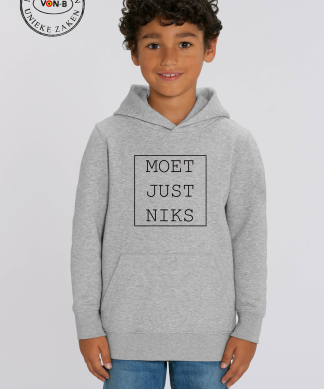 Hoodie kind - Heather grey - Moet just niks