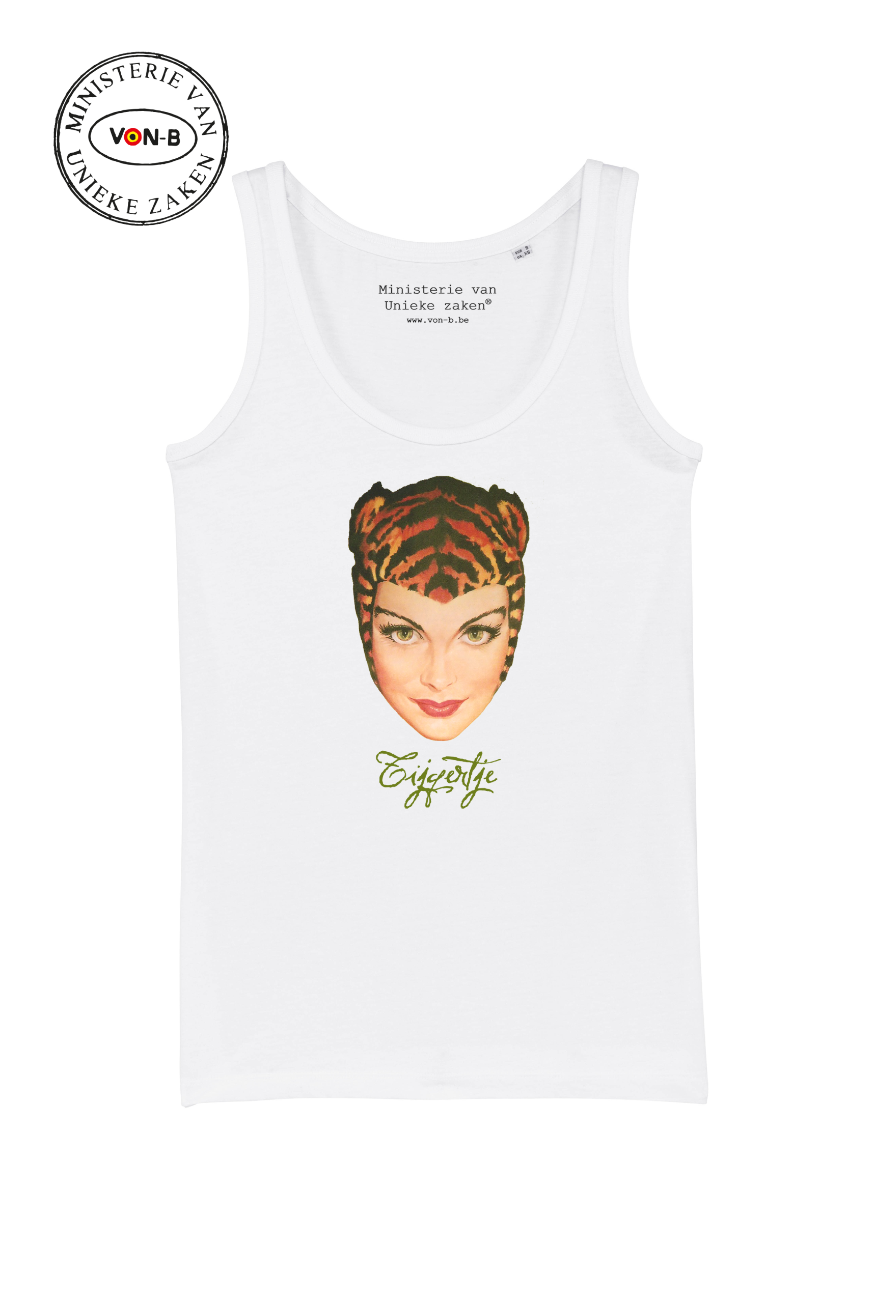 Tanktop vrouw - Wit - Tijgertje