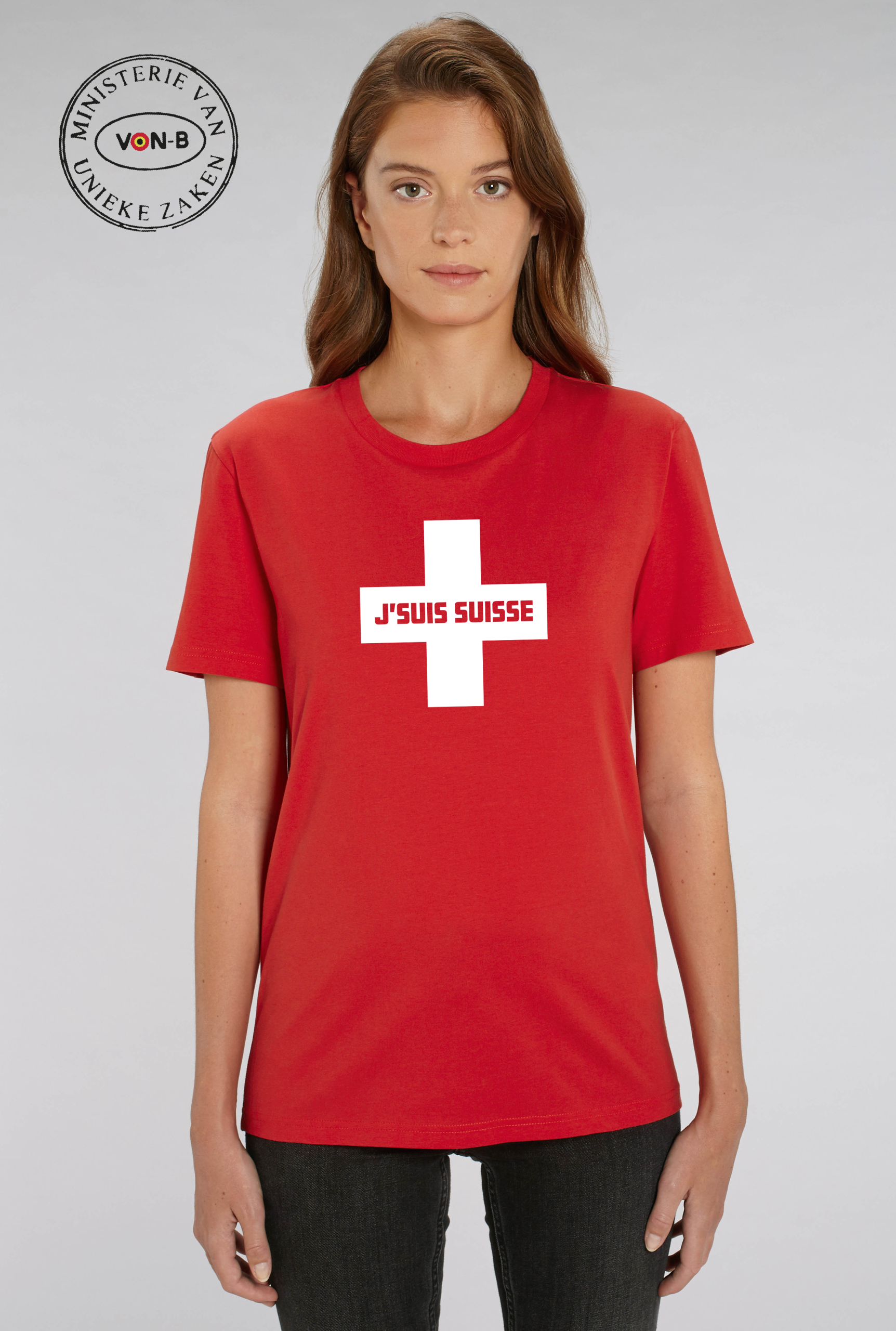 T-shirt unisex - Red - J'suis Suisse - Afbeelding 3
