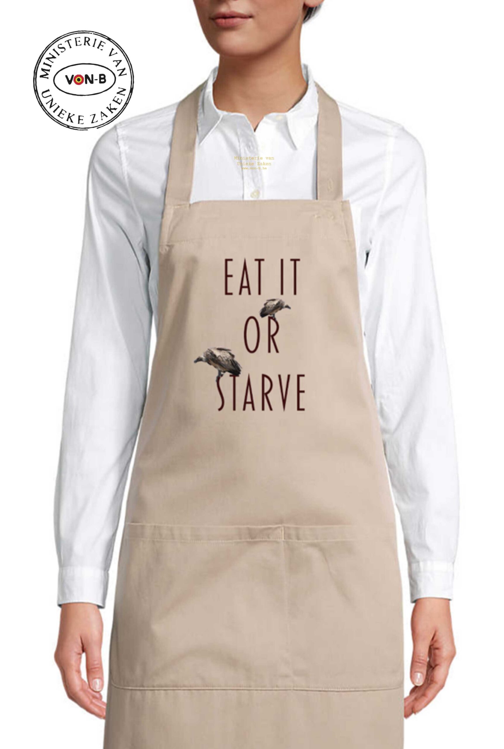 Keukenschort - Beige - Eat it or Starve