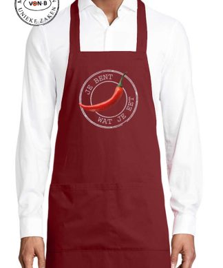 Keukenschort - Bordeaux - Je bent wat je eet