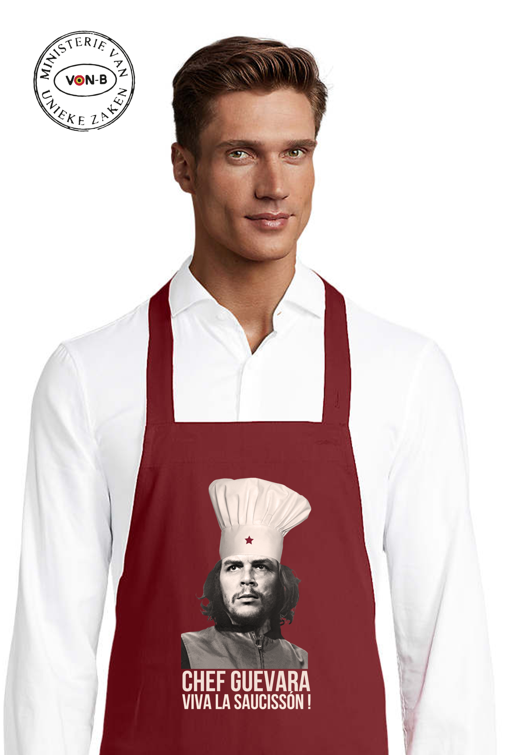 Viva la saucisson! Keukenschort - Bordeaux - Chef Guevara - Afbeelding 3