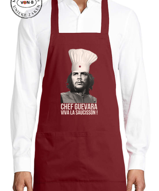 Viva la saucisson! Keukenschort - Bordeaux - Chef Guevara