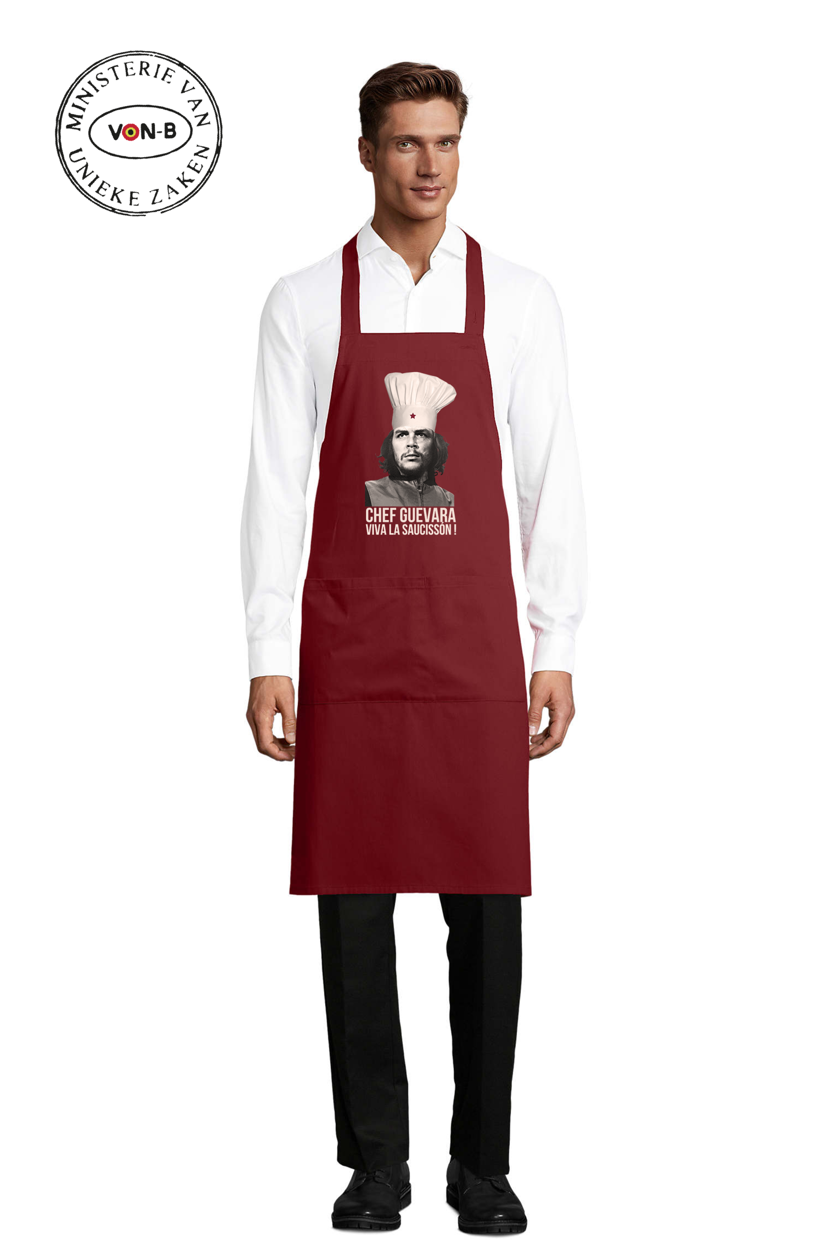 Viva la saucisson! Keukenschort - Bordeaux - Chef Guevara - Afbeelding 2
