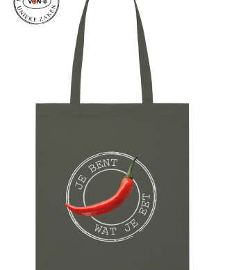 Tote bag - Kaki - Je bent wat je eet