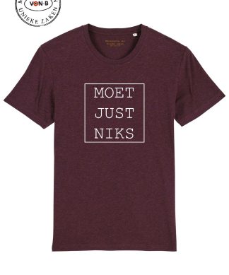 T-shirt unisex - Heather grape - Moet just niks - OP=OP