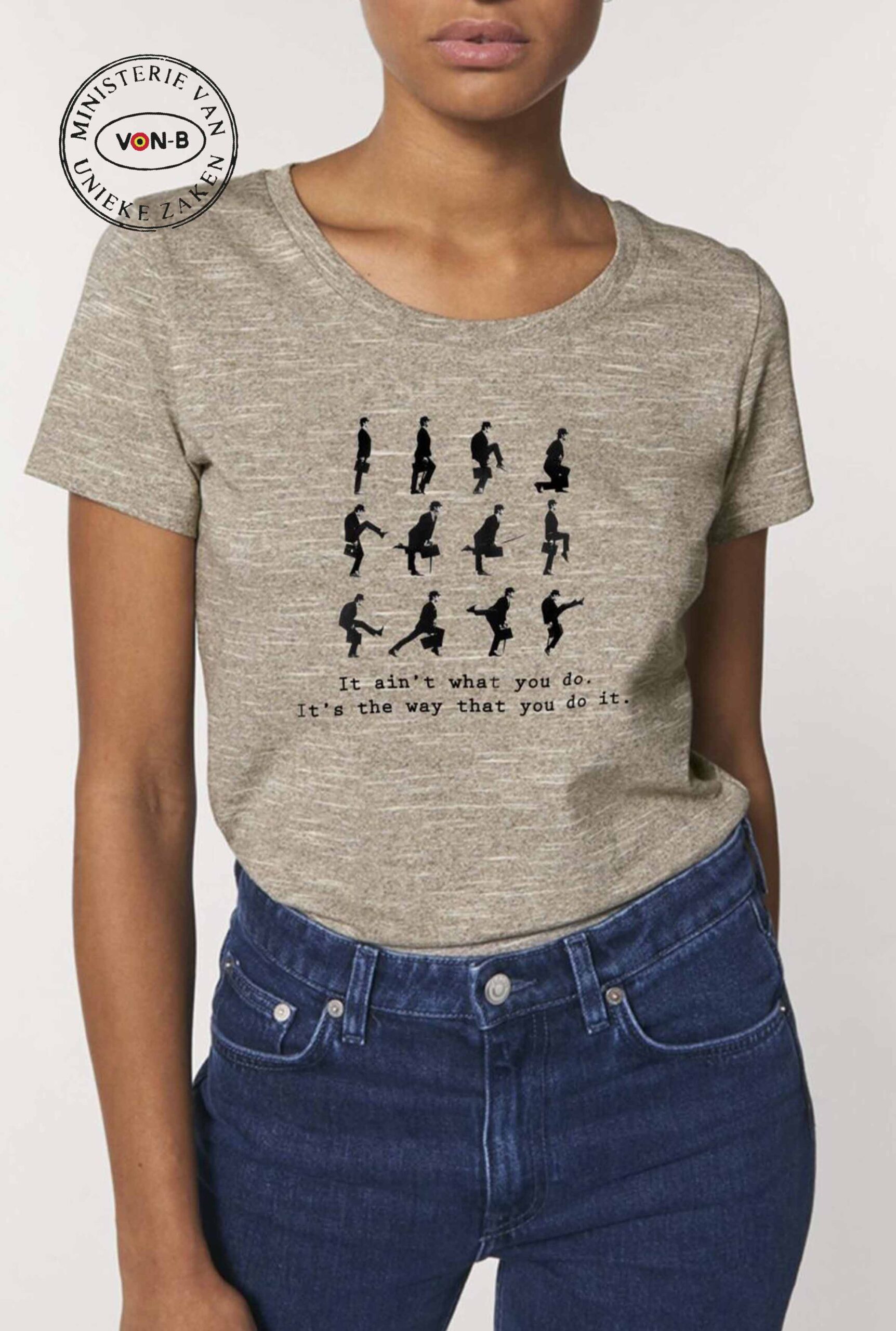 T-shirt vrouw - Wooden heather - Cleese - OP=OP