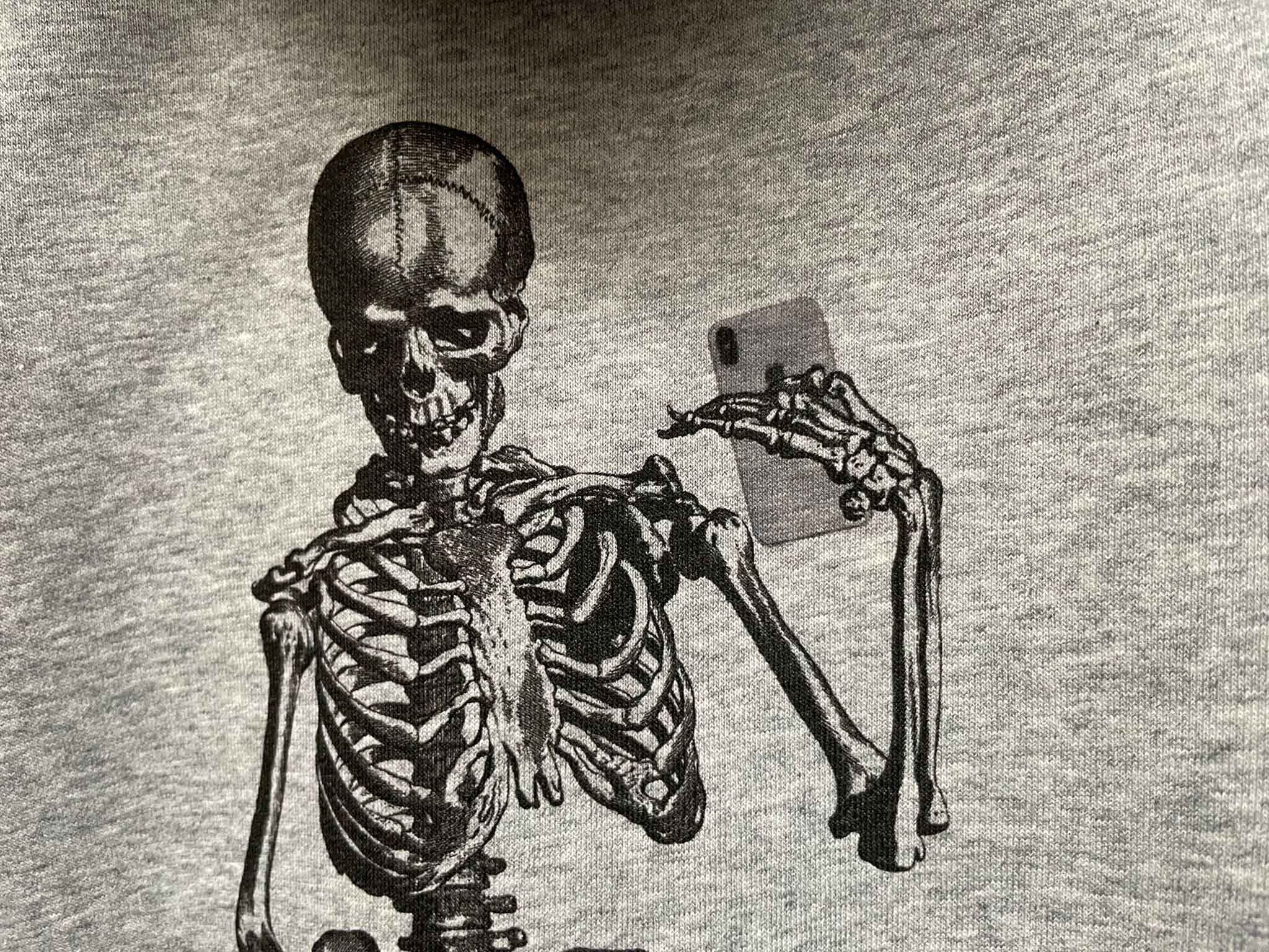 T-shirt unisex - Heather grey - Skelet selfie - Afbeelding 2