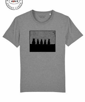 T-shirt unisex - Mid heather grey - Cats by night - OP=OP