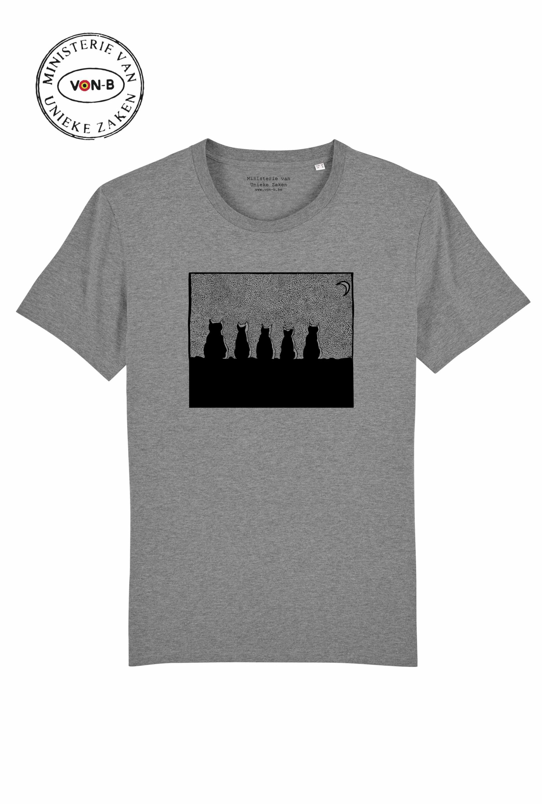 T-shirt unisex - Mid heather grey - Cats by night - OP=OP