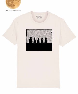 Slaapshirt unisex - Vintage white - Cats by night