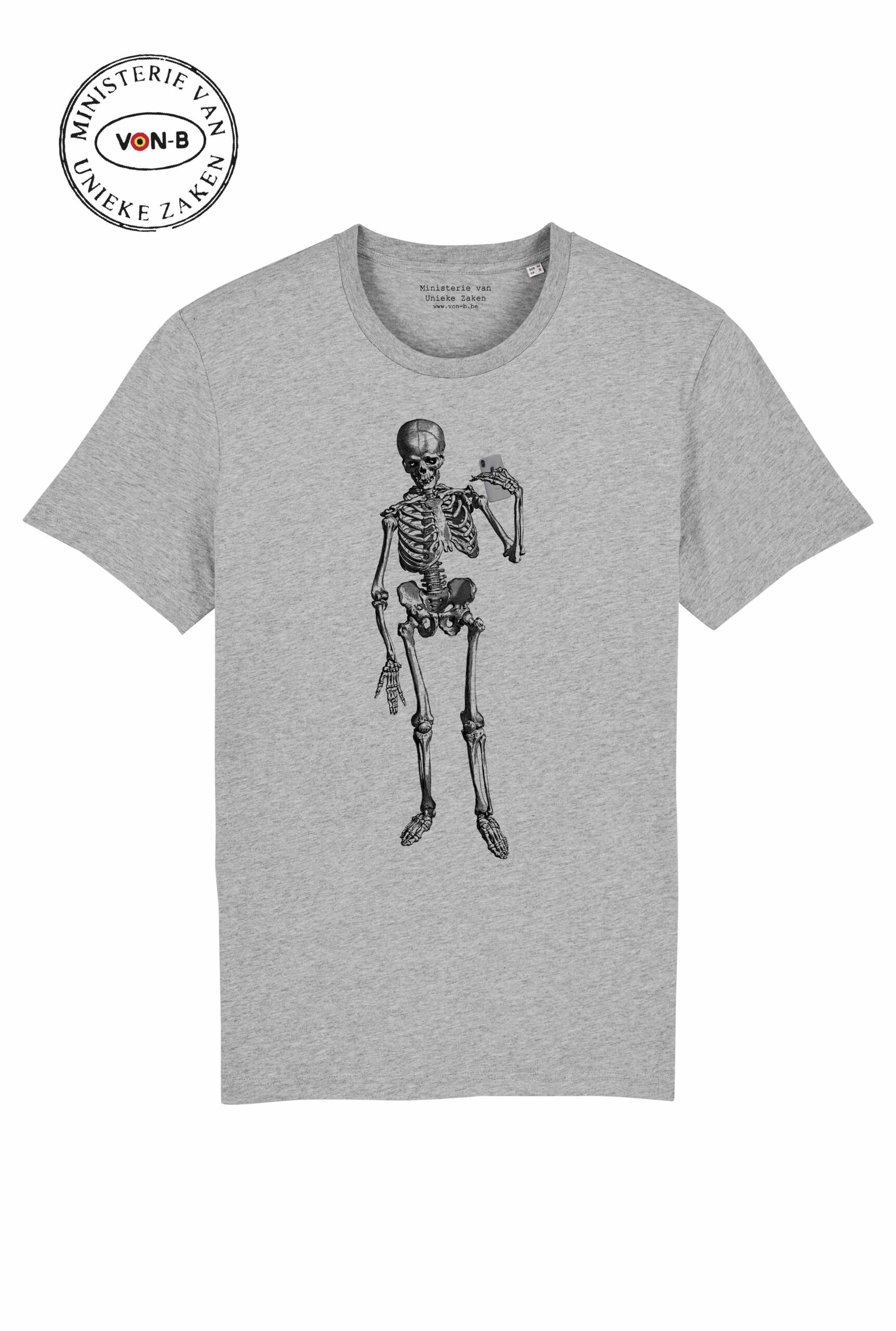 T-shirt unisex - Heather grey - Skelet selfie