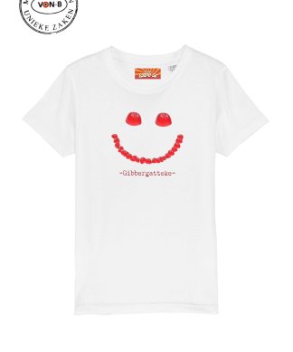T-shirt kind - Wit - Gibbergatteke