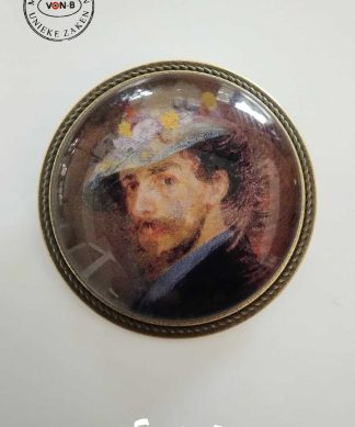 James Ensor, Zelfportret met bloemenhoed - Broche