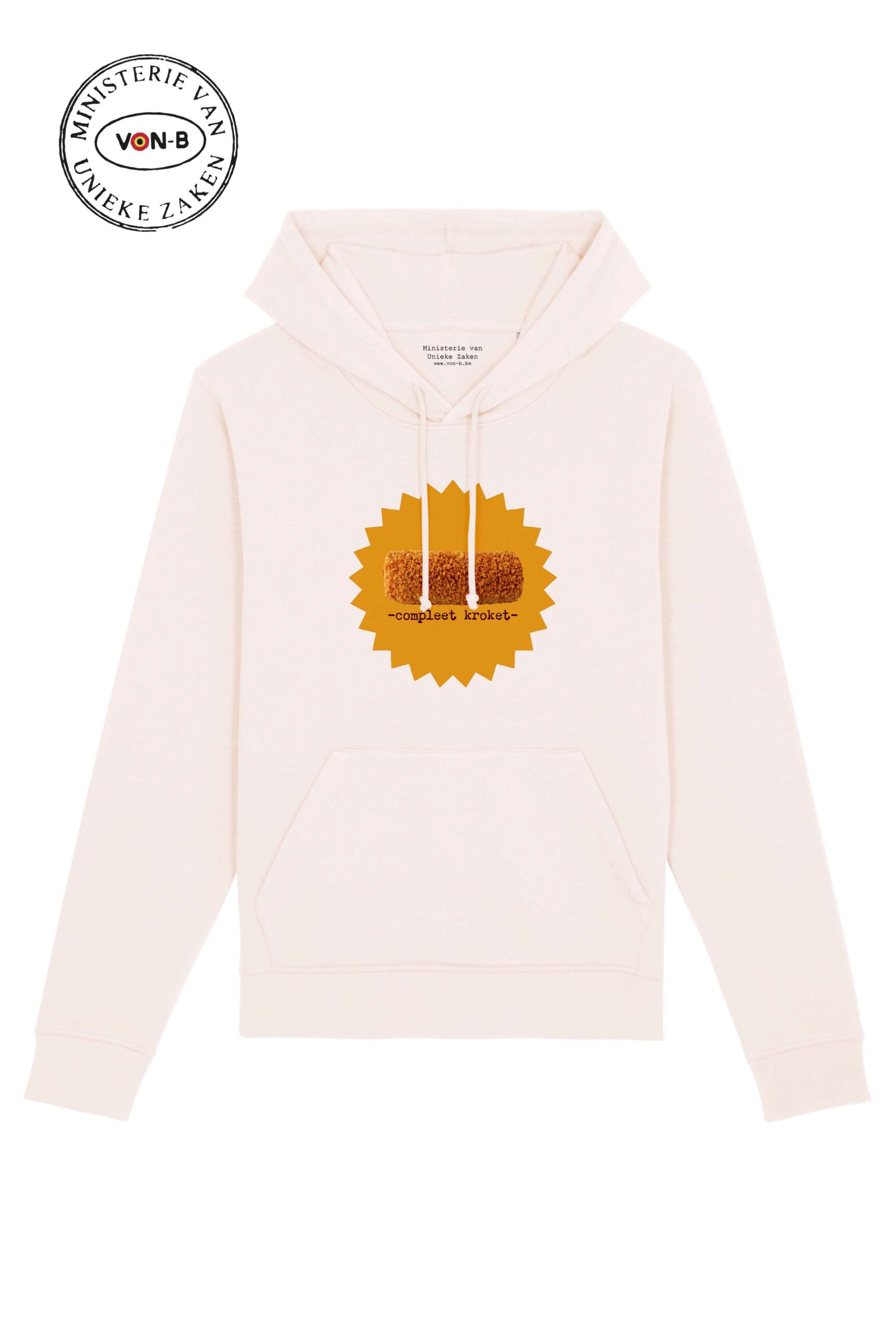 Hoodie unisex - Vintage white - Compleet kroket