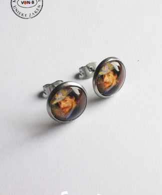 James Ensor, Zelfportret met bloemenhoed - Oorbellen