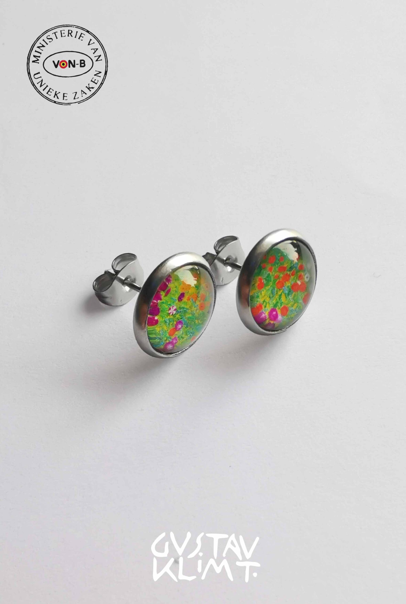 Gustav Klimt, Bauerngarten - Oorbellen