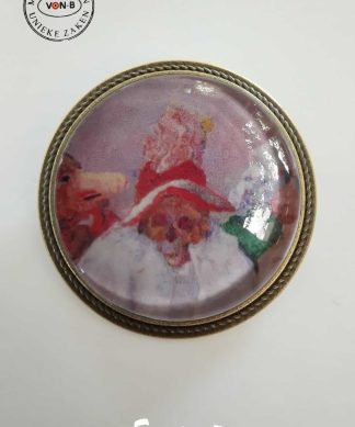 James Ensor, Masks Confronting Death - Broche