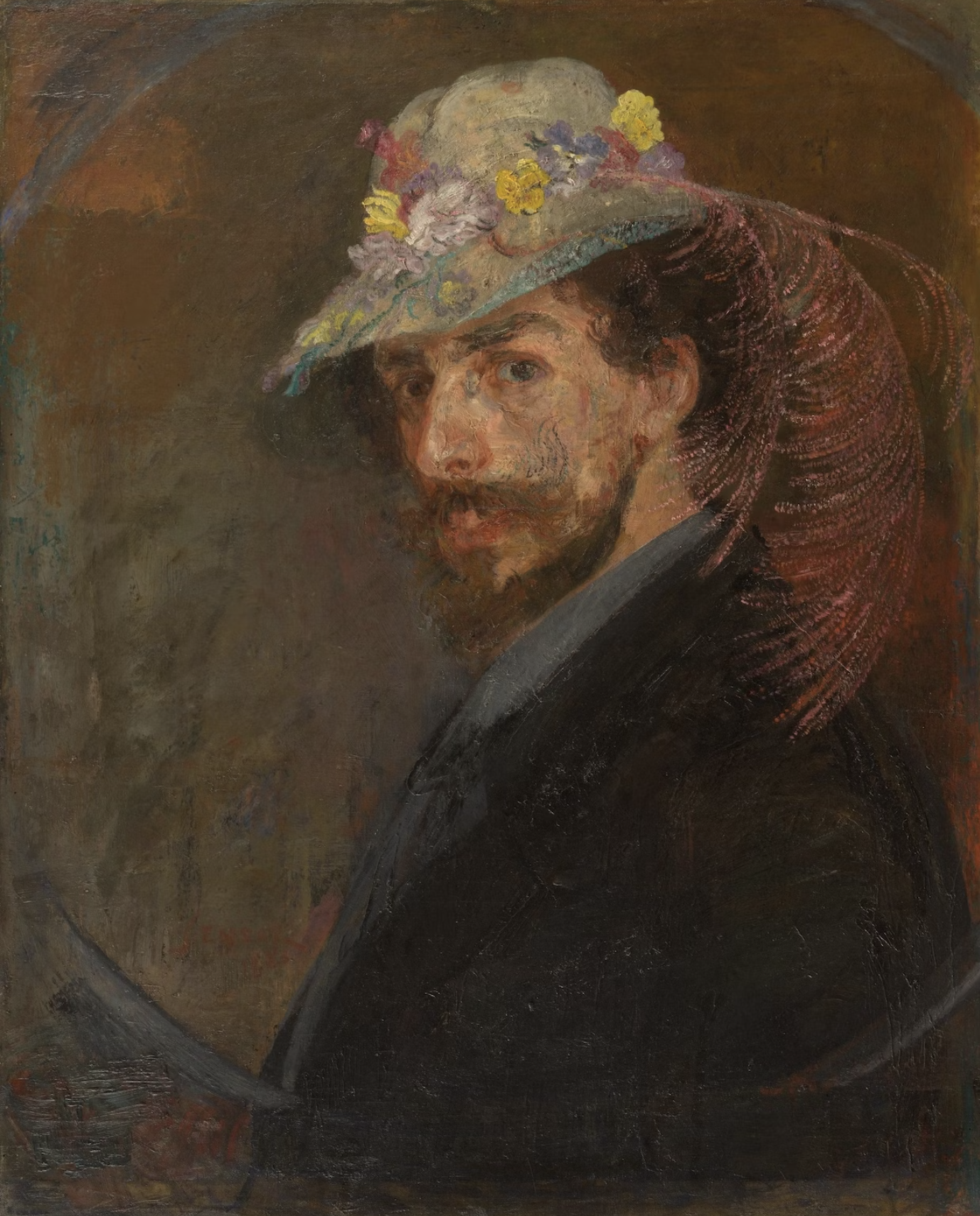 James Ensor, Zelfportret met bloemenhoed - Oorbellen - Afbeelding 4