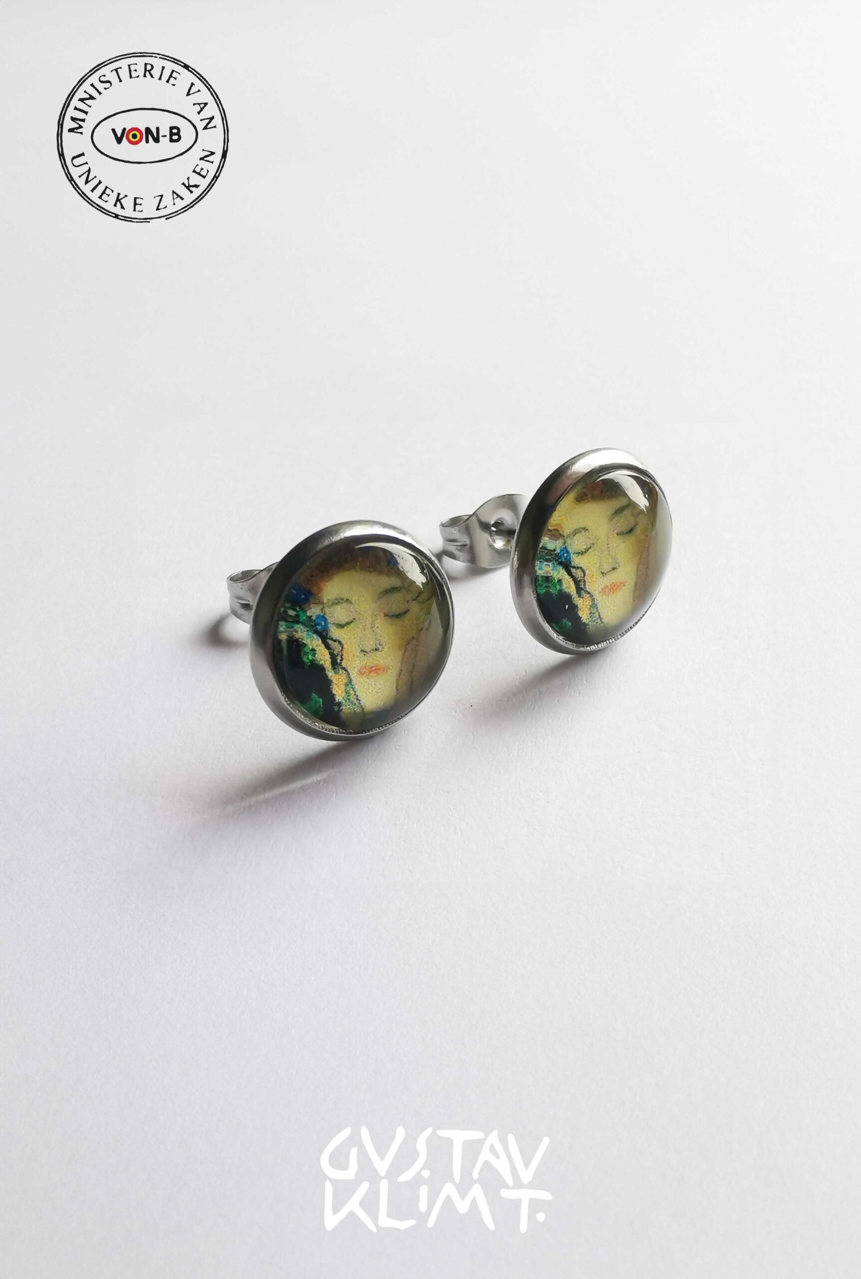 Gustav Klimt, De Kus - Oorbellen - Afbeelding 3