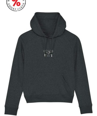 Hoodie vrouw – Dark heather grey – Bzz OP=OP