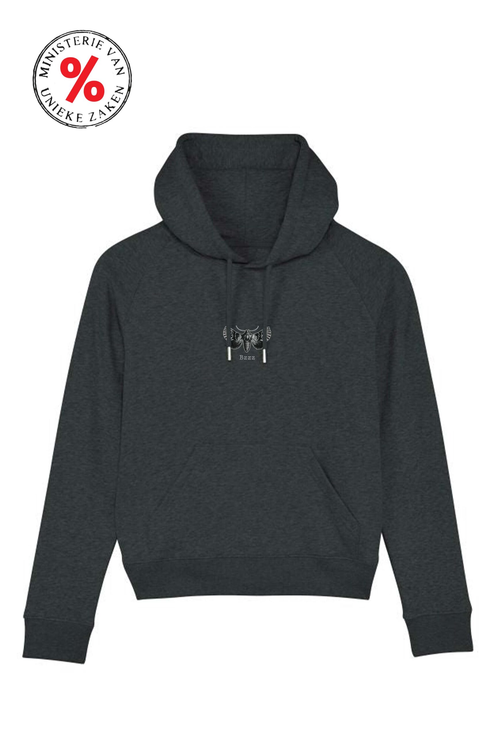 Hoodie vrouw – Dark heather grey – Bzz OP=OP