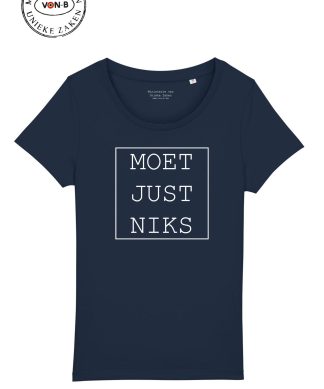 T-shirt vrouw - Navy - Moet just niks