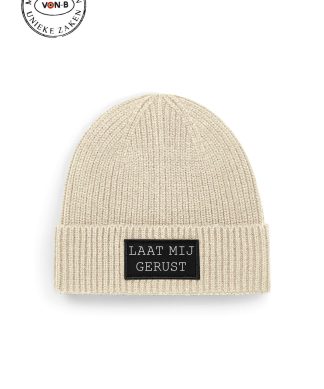 Muts – Beige/zwart – Laat mij gerust