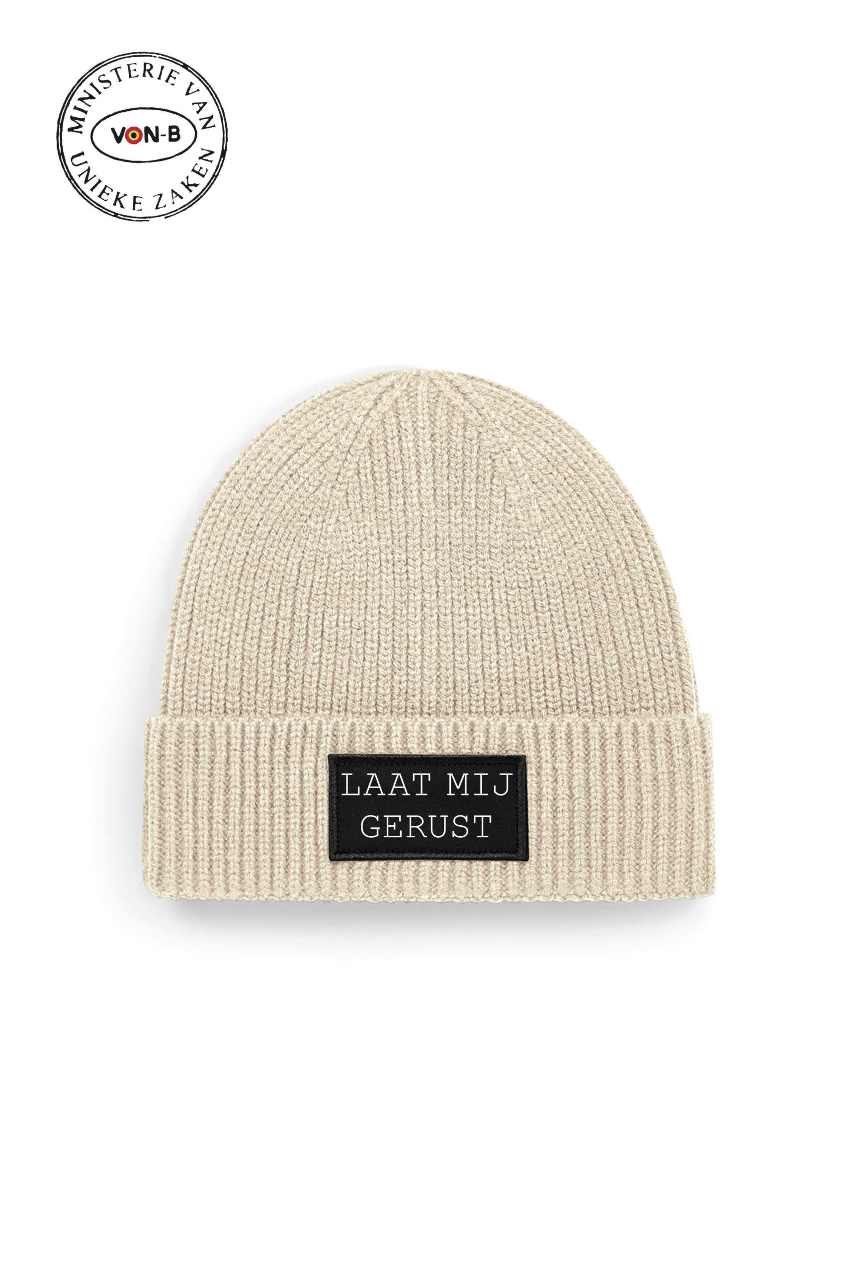 Muts – Beige/zwart – Laat mij gerust