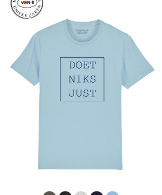 T-shirt unisex – Doet niks just