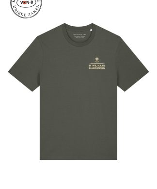 T-shirt unisex - Kaki - Ik wil naar d'Ardennen