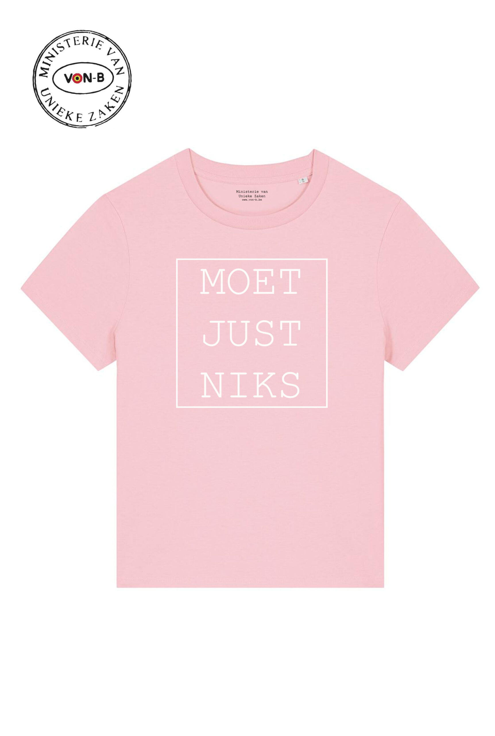 T-shirt vrouw - Cotton pink - Moet just niks