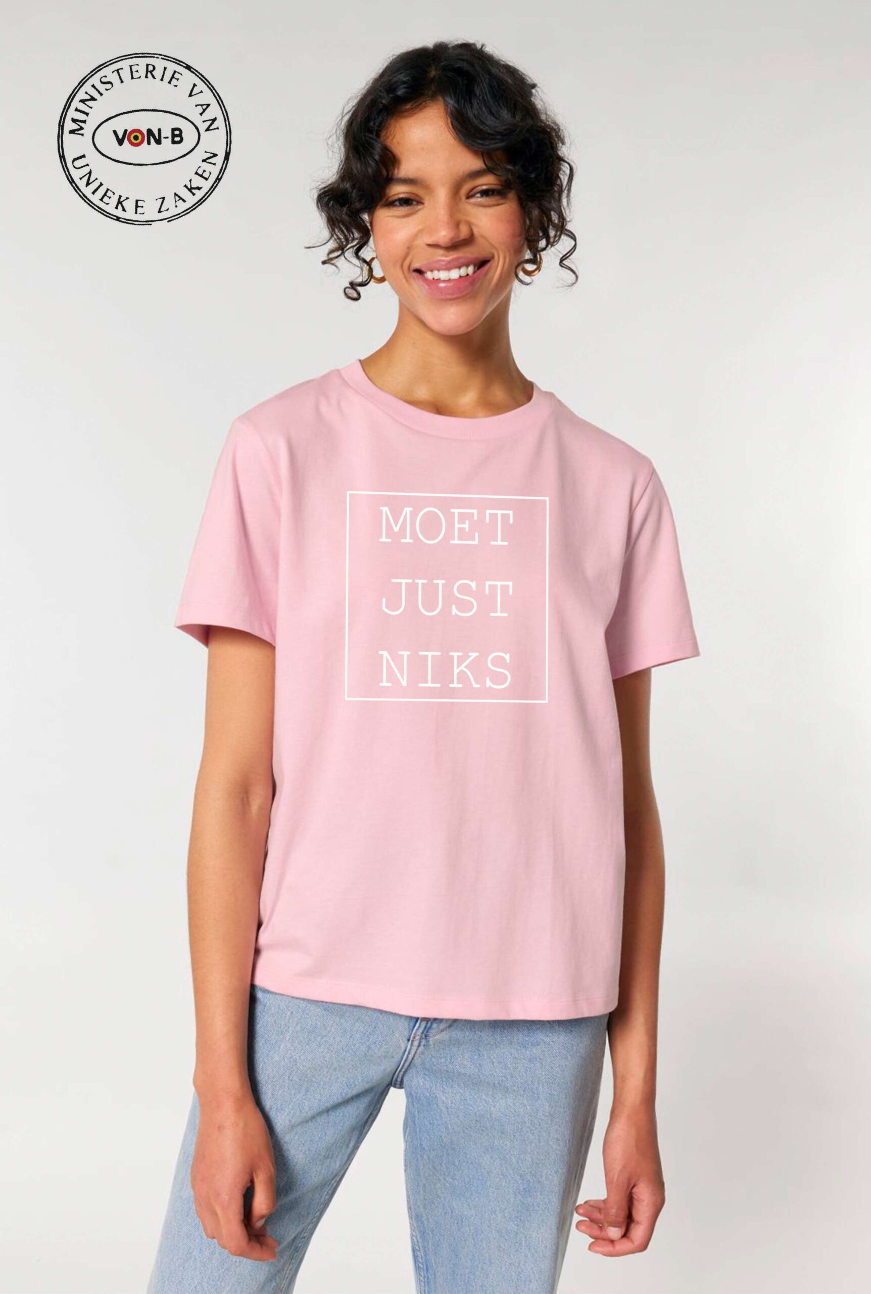 T-shirt vrouw - Cotton pink - Moet just niks - Afbeelding 2